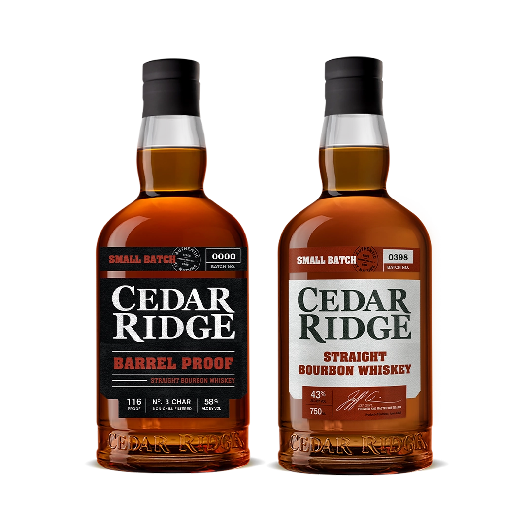 Cedar Ridge Barrel Proof and Straight Bourbon Whiskey Bundle